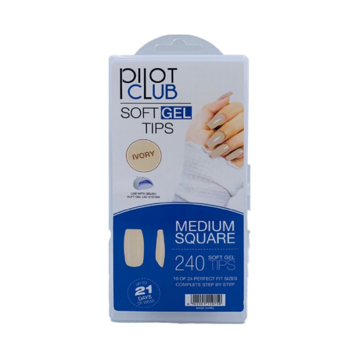 Pilot Club Medium Square Tips 240 Pcs - Ivory