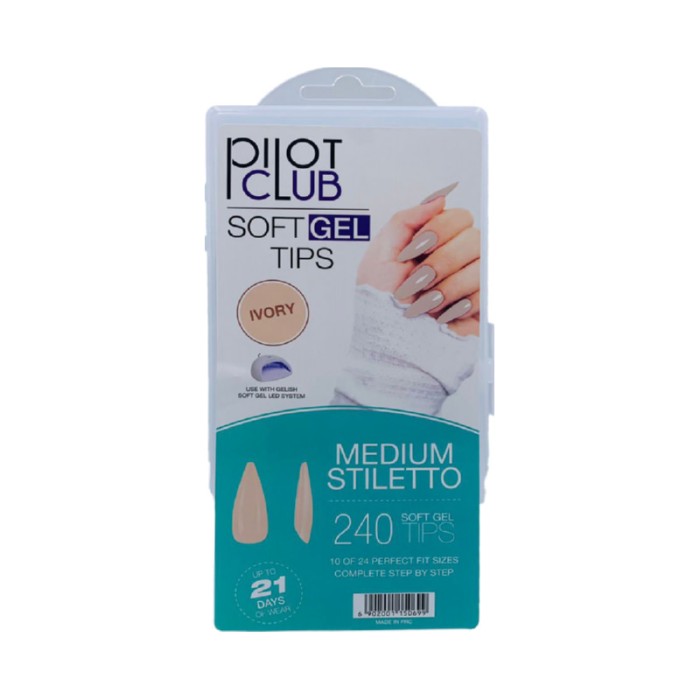 Pilot Club Medium Stiletto Tips 240 Pcs - Ivory