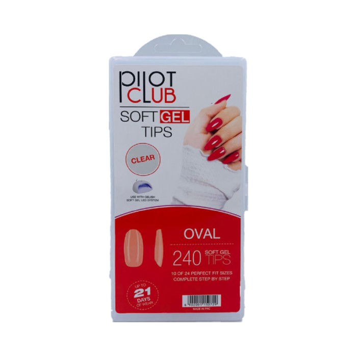 Pilot Club Oval Tips 240 Pcs - Clear