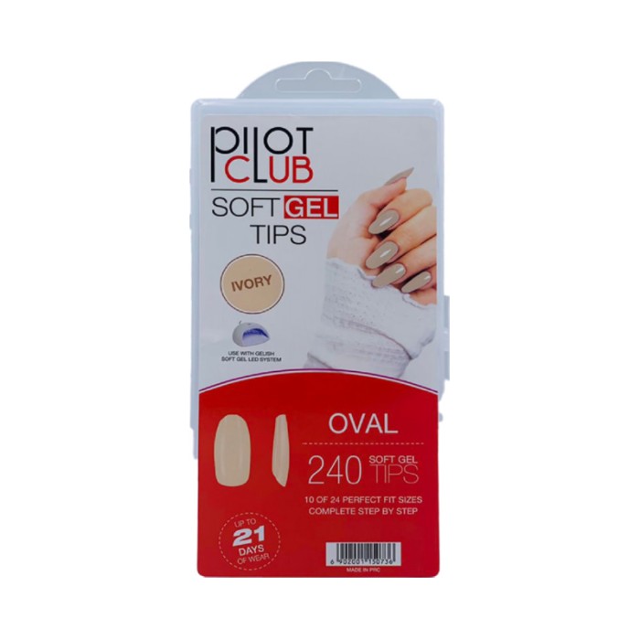 Pilot Club Oval Tips 240 Pcs - Ivory