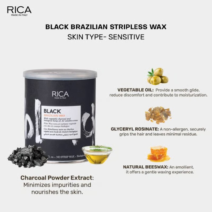 Rica Cosmetics Black Brazilian Wax 800ml