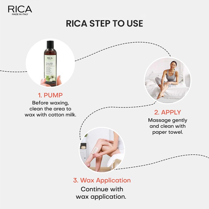 Rica Cosmetics Cotton Milk Pre Wax Gel 250ml