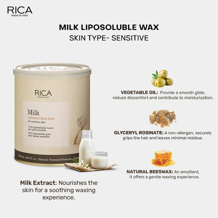 Rica Cosmetics Milk Liposoluble Wax 800ml