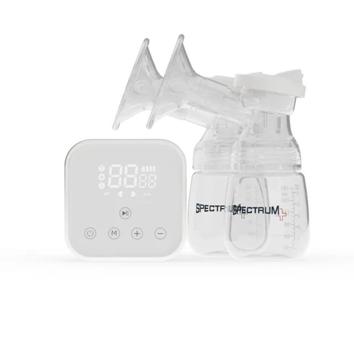 SPECTRUM Electric Rechargeable Breast Pump Double Bottle White