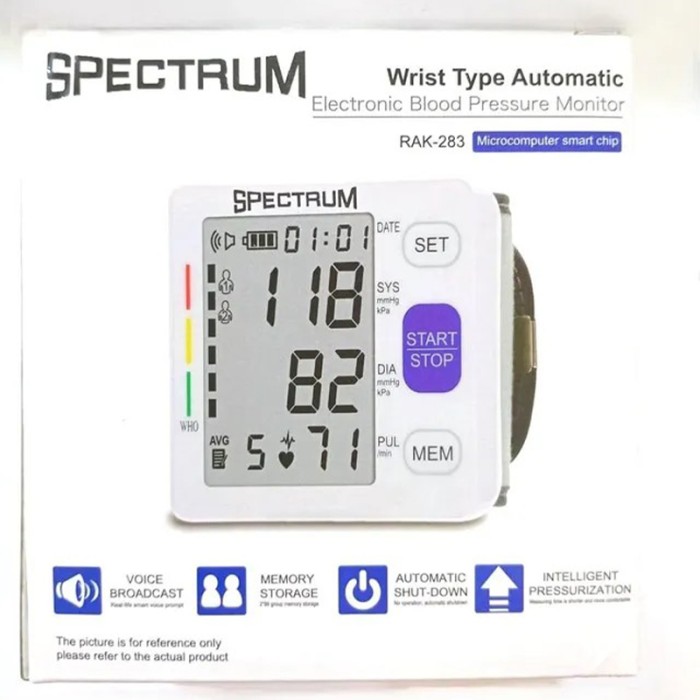 SPECTRUM Wrist Type Automatic Electronic Blood Pressure Monitor