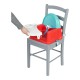 Safety 1st Easy Care Feeding Booster Seat Red Lines
