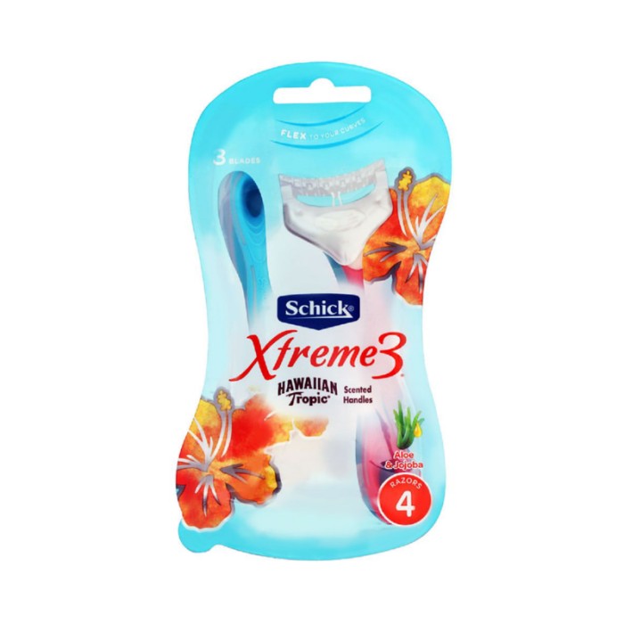 Schick Xtreme3 Sensitive Hawaiian Tropic Razors x4