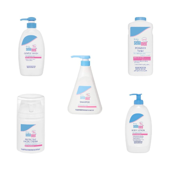 Sebamed 5 in 1 Baby Skincare Set – Lotion, Wash, Face Cream, Mild Shampoo & Powder