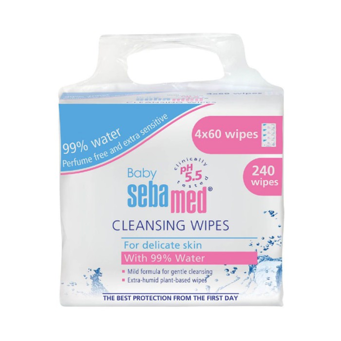 Sebamed 99% Water Baby Cleansing Wipes - Pack of 4 - 240 pcs