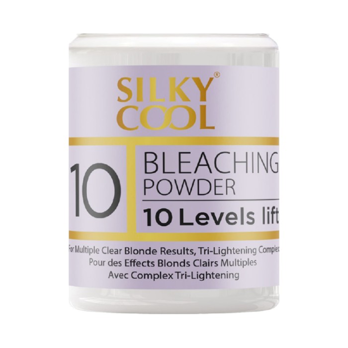 Silky cool 10 levels lift bleaching powder  - 450 gm for Maximum Hair Lightening (Blue powdered))