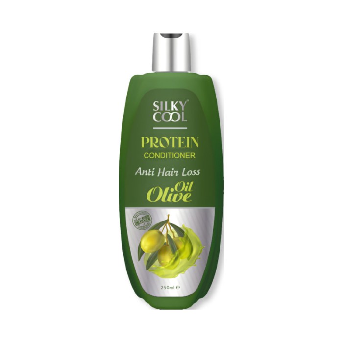 Silky Cool Anti-Hair Loss Conditioner with Protein, Olive Oil & Black Seed – Sulfate-Free Nourishing Formula with Coconut Oil & Milk Protein  250ml & 500ml