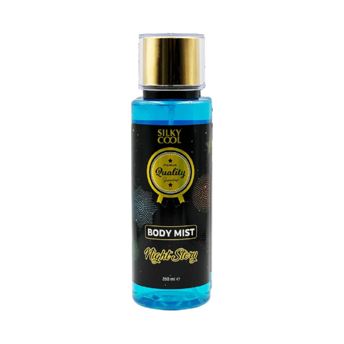 Silky Cool Body Mist 260ml – Refreshing Everyday Fragrance in Tropical Forest, Rosa Damascena, Oriental Dream, Night Story & Just Pink Scents