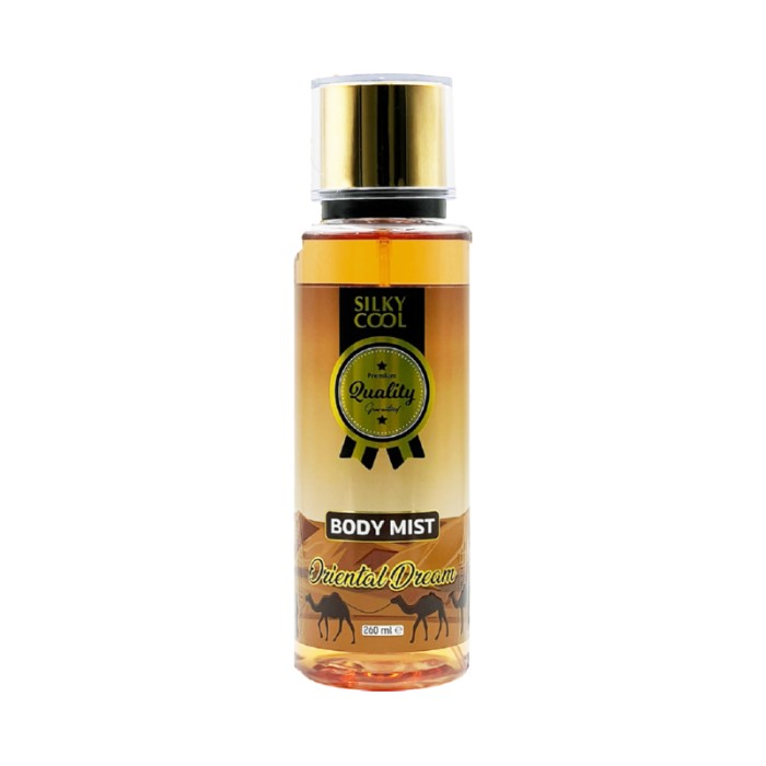 Silky Cool Body Mist 260ml – Refreshing Everyday Fragrance in Tropical Forest, Rosa Damascena, Oriental Dream, Night Story & Just Pink Scents