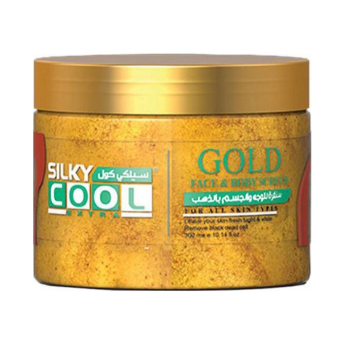 Silky Cool Face & Body Gel Scrub 350 Ml- Gold (Round Jar)