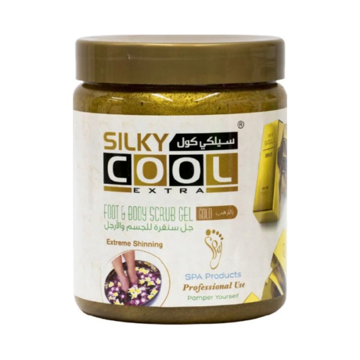 Silky Cool Face & Body Scrub Gel Gold - 1litre - Brighten and Rejuvenate Skin