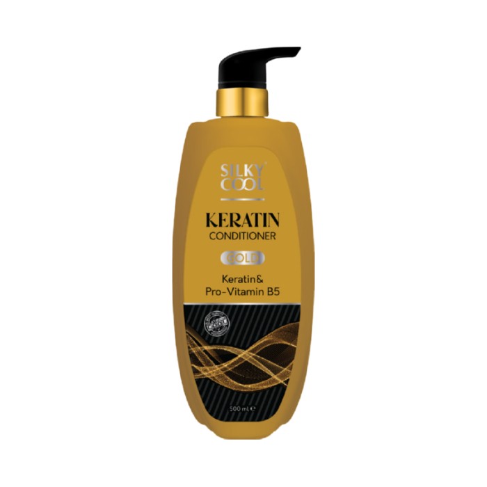 Silky Cool Keratin & Pro-Vitamin B5 Conditioner with Coconut Oil, Argan Oil & Nigella Sativa – Nourishing, Strengthening & Hydrating for Dry, Damaged & Color-Treated Hair – 500ml