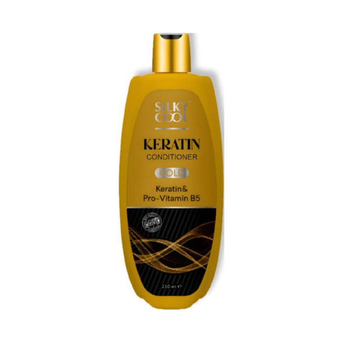 Silky Cool Keratin & Pro-Vitamin B5 Conditioner with Coconut Oil, Argan Oil & Nigella Sativa – Nourishing, Strengthening & Hydrating for Dry, Damaged & Color-Treated Hair – 500ml