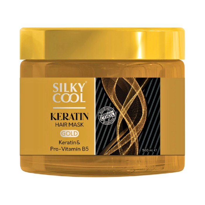 Silky Cool Keratin & Pro-Vitamin B5 Hair Mask – Sulfate-Free Deep Conditioning Treatment for Damaged, Dry & Color-Treated Hair – Nourishing, Strengthening & Shine-Boosting – 500ml