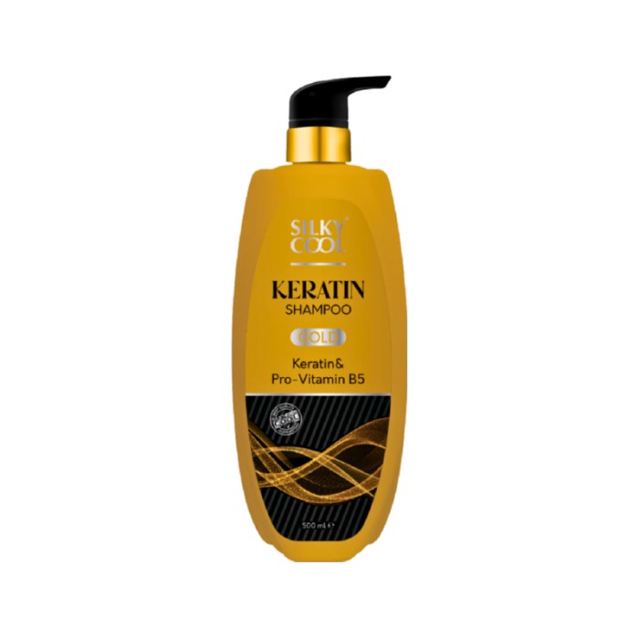 Silky Cool Keratin & Pro-Vitamin B5 Shampoo – Strengthens, Softens & Restores Shine for Damaged, Dry & Color-Treated Hair – Deep Nourishing Cleanser – 500ml
