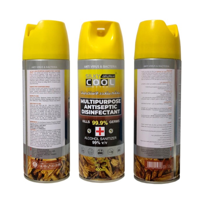 Silky Cool Multipurpose Antiseptic Disinfectant 400 Ml- Oud Scent