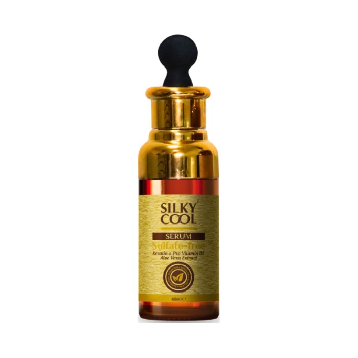 Silky Cool Sulfate-Free Hair Serum – With Keratin, Pro-Vitamin B5 & Aloe Vera – Repairs Dry, Damaged & Frizzy Hair –  for All Hair Types – 40ml