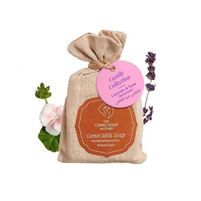 The Camel Soap Factory Lavender & Rose Geranium Castile Soap Bar 95g