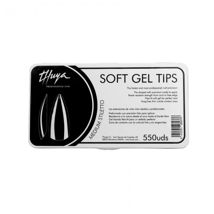 Thuya Soft Gel Tips, Medium Stileto (550U)