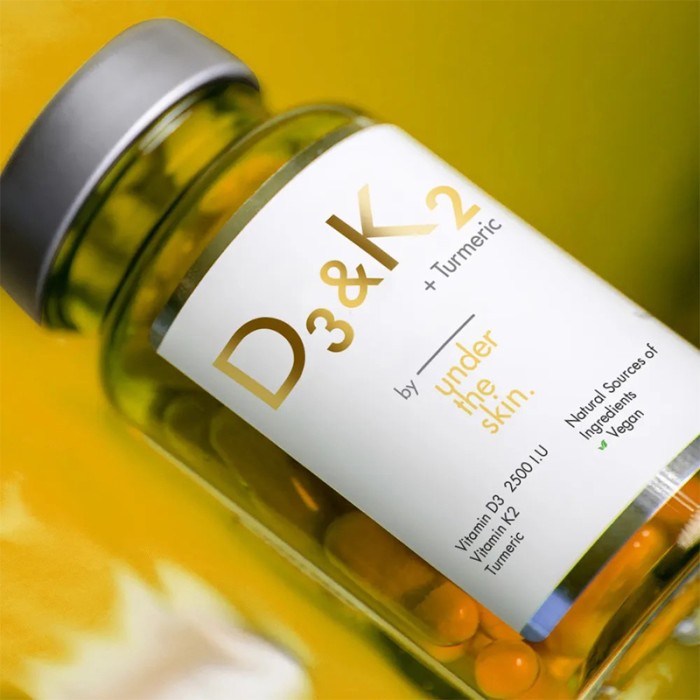 أندر ذا سكين فيتامين D3 و K2 مع الكركم 60 كبسولة
