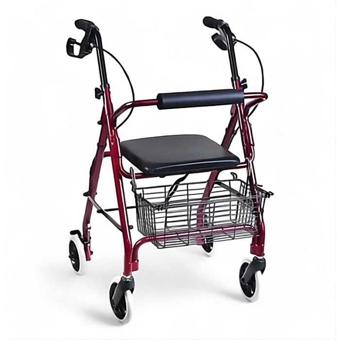 WOLAID Aid Elderly Folding Rollator Walker With Seat