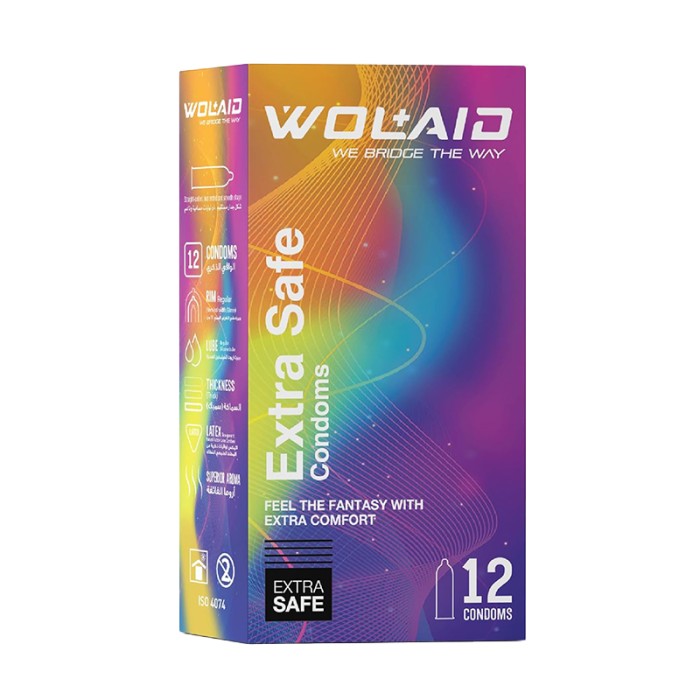WOLAID Extra Safe Condoms 12Pcs