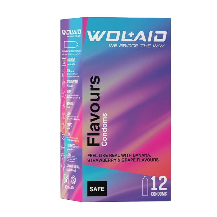 WOLAID Flavours Condoms 12Pcs