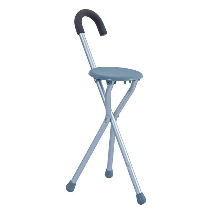 WOLAID Folding Seat Cane With Comfortable Round Handle