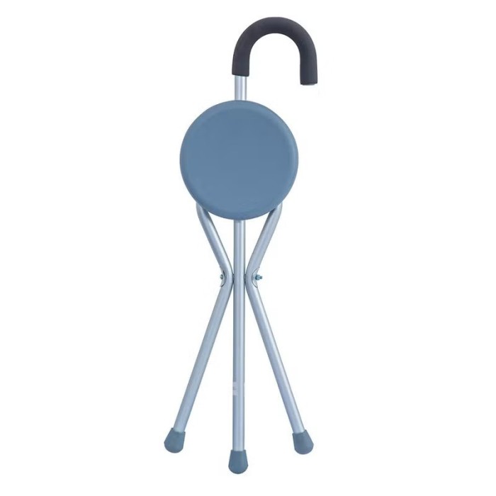 WOLAID Folding Seat Cane With Comfortable Round Handle