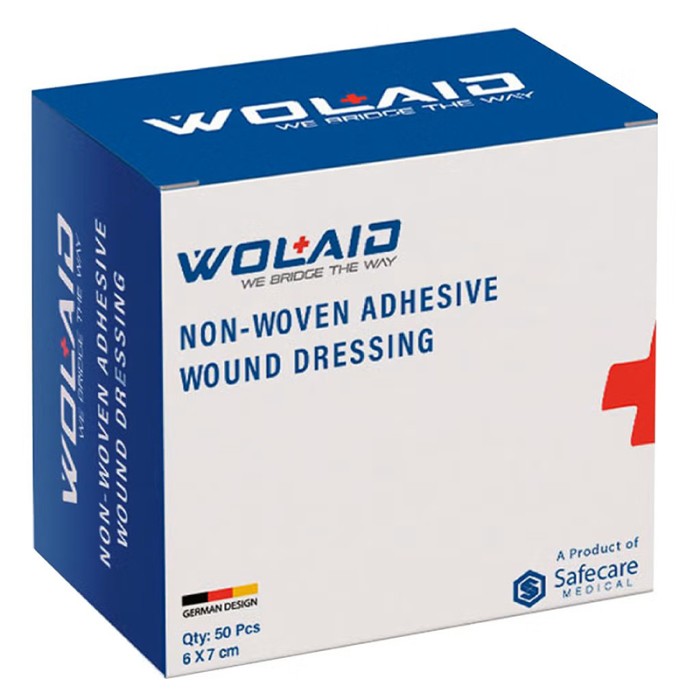 WOLAID Non Woven Adhesive Wound Dressing (6X7) 50Pcs