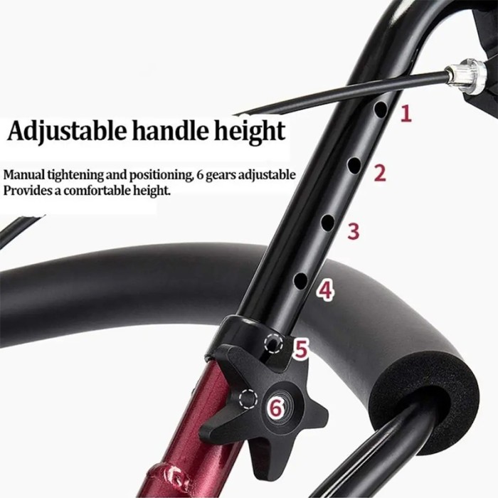 WOLAID Rollator Aid Elderly Folding Walker With Seat