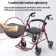 WOLAID Rollator Aid Elderly Folding Walker With Seat