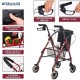 WOLAID Rollator Aid Elderly Folding Walker With Seat