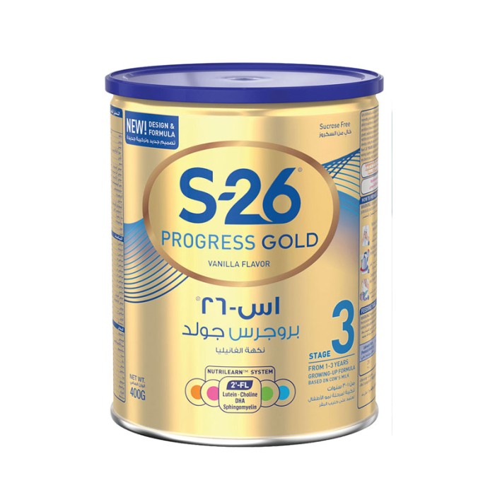 WYETH S26 PROGRESS GOLD Stage 3 Premium Milk Powder 1-3Y 400g