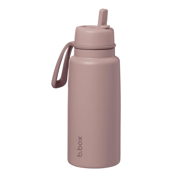 b.box 1L Insulated Flip Top Bottle, Triple Wall Stainless Steel, Cold up to 46hrs, Berry Smoothie