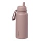 b.box 1L Insulated Flip Top Bottle, Triple Wall Stainless Steel, Cold up to 46hrs, Berry Smoothie