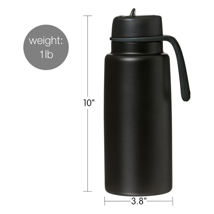 b.box 1L Insulated Flip Top Bottle, Triple Wall Stainless Steel, Cold up to 46hrs, Deep Space