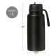 b.box 1L Insulated Flip Top Bottle, Triple Wall Stainless Steel, Cold up to 46hrs, Deep Space