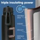 b.box 1L Insulated Flip Top Bottle, Triple Wall Stainless Steel, Cold up to 46hrs, Deep Space