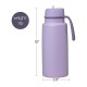 b.box 1L Insulated Flip Top Bottle, Triple Wall Stainless Steel, Cold up to 46hrs, Lilac Love