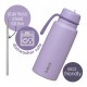 b.box 1L Insulated Flip Top Bottle, Triple Wall Stainless Steel, Cold up to 46hrs, Lilac Love