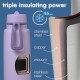 b.box 1L Insulated Flip Top Bottle, Triple Wall Stainless Steel, Cold up to 46hrs, Lilac Love
