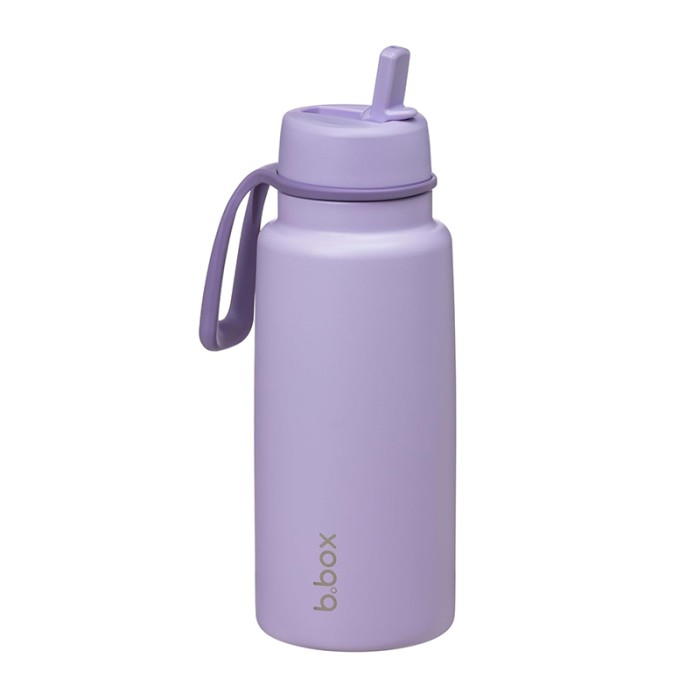 b.box 1L Insulated Flip Top Bottle, Triple Wall Stainless Steel, Cold up to 46hrs, Lilac Love