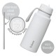 b.box 1L Insulated Flip Top Bottle, Triple Wall Stainless Steel, Cold up to 46hrs, White Out
