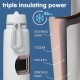 b.box 1L Insulated Flip Top Bottle, Triple Wall Stainless Steel, Cold up to 46hrs, White Out