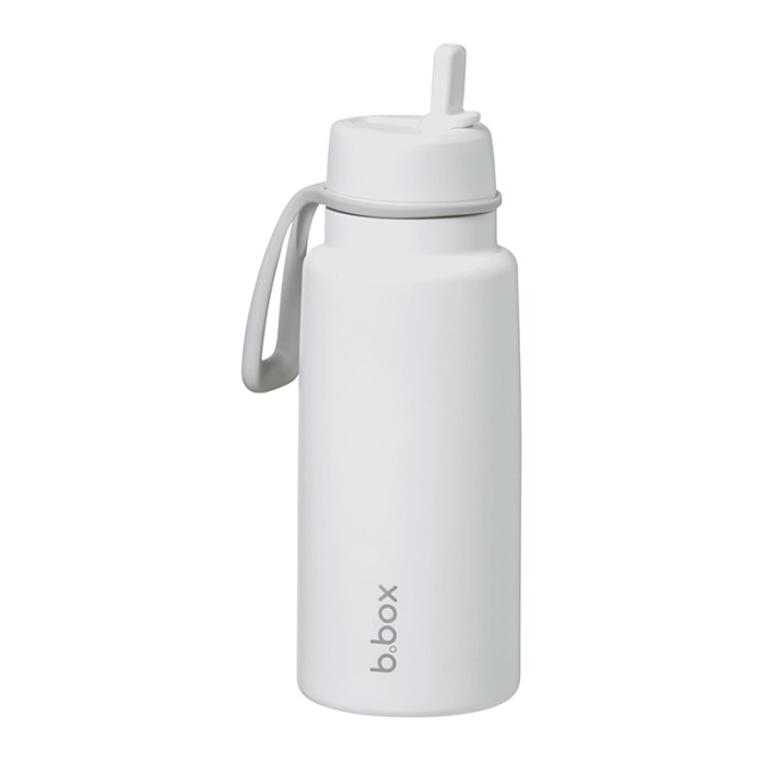 b.box 1L Insulated Flip Top Bottle, Triple Wall Stainless Steel, Cold up to 46hrs, White Out